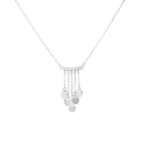 Collier argent rhodié composé d un pendentif 5 chainettes auxquelles sont suspendues des coeurs Dimension du pendentif : 1...
