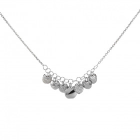 Collier argent rhodié et pendants