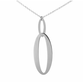 Collier argent rhodié composé d un pendentif 2 maillons ovales Dimension du pendentif : 21x63mm Chaîne maille ronde 1,6mm ...
