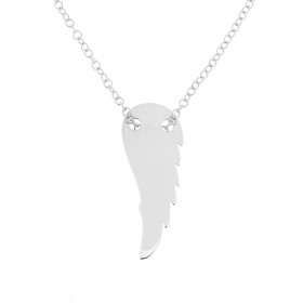  Collier argent rhodié maille jaseron plume lisse Dimension du motif : 10x27 mm Longueur ajustable 42 à 45 cm 