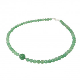 Collier Aventurine 6-10mm Argent Ce collier est composé boules 6mm Aventurine, 2 perles facettées Argent 4mm diamètre d un...