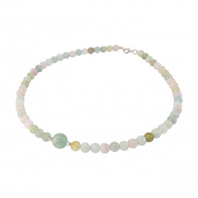 Collier Béryl Multicolore 6-10mm et Argent