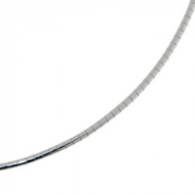  Collier câble semi rigide Argent 925 Maille oméga 1,8mm diamètre, longueur chaine : 40cm 