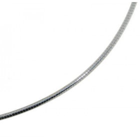 Collier oméga semi-rigide en Argent 925/1000. Section ronde de 2mm de diamètre. Longueur du collier : 40cm