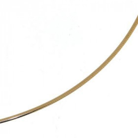Collier Cable Or 375 oméga reversible Or Blanc / Or Jaune 1.2mm - 42cm
