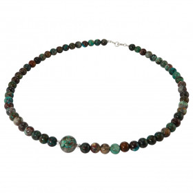 Collier Chrysocolle 6-10mm et Argent