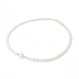 Collier Labradorite 6-10mm Argent Ce collier est composé boules 6mm Labradorite , 2 perles facettées Argent 4mm diamètre d...