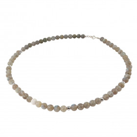 Collier Labradorite 6mm Argent Ce collier est composé boules 6mm Labradorite, 6 perles facettées Argent 4mm diamètre d un ...