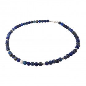 Collier Lapis Lazuli 6mm et Argent. Ce collier est composé de boules de 6mm en Lapis Lazuli, de 6 perles facettées en Arge...