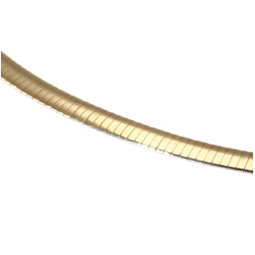 Collier oméga reversible Or Blanc / Or Jaune Or 375/1000 (une face Or Blanc une face Or jaune) Largeur maille : 3.9mm Long...