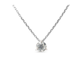 Collier Or Blanc 750 et Diamant 0.50 carat