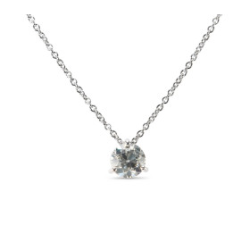 Collier Or Blanc 750 et Diamant 0.72 carat