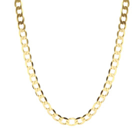 Collier Or Jaune 375 Maille Gourmette 6mm x 50cm