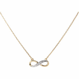 Collier signe infini Or Jaune 750 Diamant Motif signi infini serti 5 diamants pour un poids total 0.02 carat Dimensions du...