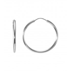 Créoles Argent 925 Rhodié Section Ronde 1.8mm x 20mm Section ronde 1.8mm diamètre Système d attache : charnière Diamètre e...