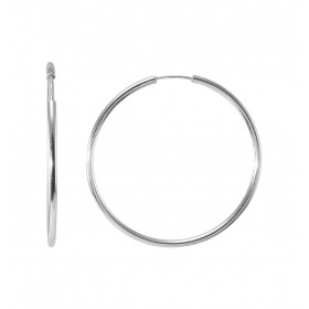 Créoles Argent 925 Rhodié Section Ronde 1.8mm x 30mm Section ronde 1.8mm diamètre Système d attache : charnière Diamètre e...