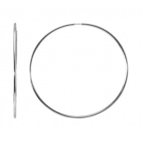 Créoles Argent 925 Rhodié Section Ronde 1.8mm x 58mm Section ronde 1.8mm diamètre Système d attache : charnière Diamètre e...