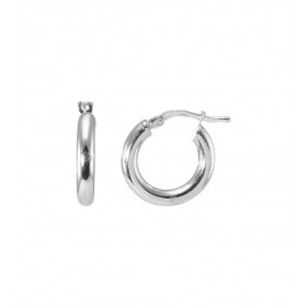  Créoles Argent 925 Rhodié Section Ronde 3mm x 15mm Section ronde 3mm diamètre Système d attache : charnière Diamètre exté...