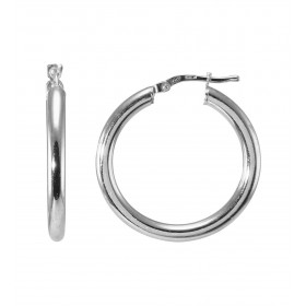 Créoles Argent 925 Rhodié Section Ronde 3mm x 30mm Section ronde 3mm diamètre Système d attache : charnière Diamètre extér...