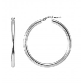 Créoles Argent 925 Rhodié Section Ronde 3mm x 35mm Section ronde 3mm diamètre Système d attache : charnière Diamètre extér...