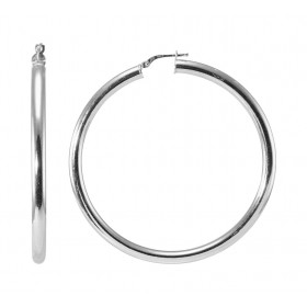 Créoles Argent 925 Rhodié Section Ronde 4mm x 60mm Section ronde 4mm diamètre Système d attache : charnière Diamètre extér...