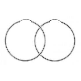  Créoles rondes Argent 925 Diamaètre 38mm Diamètre exterieur : 38mm Fil rond 2mm 