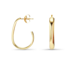 Créoles argent doré forme goutte une largeur 3mm Système d attache : poussette belge Diamètre extérieur : 15x21mm
