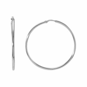  Créoles argent rhodié forme ronde un diamètre 40mm Section ronde 2mm large Système d attache : tige 