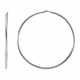  Créoles argent rhodié forme ronde un diamètre 60mm Section ronde 2mm large Système d attache : tige 