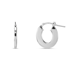 Créoles argent rhodié forme ovale une section rectangulaire 2mm large Système d attache : charnière Diamètre extérieur : 1...
