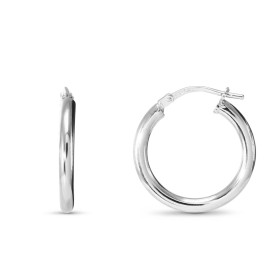 Créoles argent rhodié une section ronde 2,5mm large Système d attache : charnière Diamètre extérieur : 20x21mm