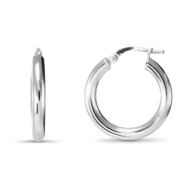 Créoles argent rhodié une section ronde 3mm large Système d attache : charnière Diamètre extérieur : 20x21mm