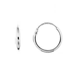 Créoles Argent 925 Section demi jonc 2,6x1,8mm Tige fermeture montée sur charnière Diamètre exterieur : 14mm 