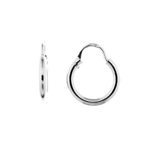 Créoles Argent 925 Section ronde 2mm diamètre Tige fermeture montée sur charnière Diamètre exterieur : 13mm 