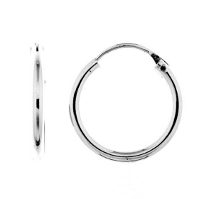 Créoles Argent 925 Section ronde 2mm diamètre Tige fermeture montée sur charnière Diamètre exterieur : 18mm 