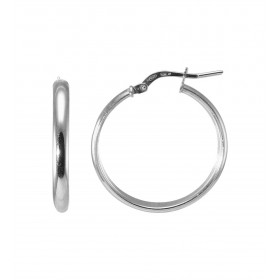 Créoles Demi Jonc Argent 925 Rhodié 3mm x 25mm Section demi jonc 3x1.5mm Système d attache : charnière Diamètre extérieur ...
