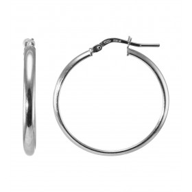 Créoles Demi Jonc Argent 925 Rhodié 3mm x 30mm Section demi jonc 3x1.5mm Système d attache : charnière Diamètre extérieur ...