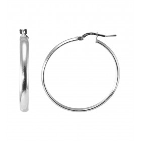 Créoles Demi Jonc Argent 925 Rhodié 4mm x 35mm Section demi jonc 4x2mm Système d attache : charnière Diamètre extérieur : ...