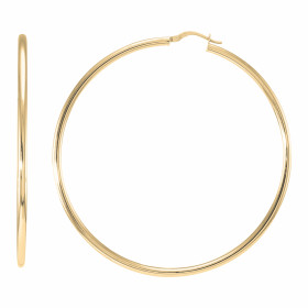 Créoles Or Jaune 375 Fil Rond 2.5mm Diam. 65mm Section ronde 2.5mm diamètre Diamètre exterieur : 65mm Système fermeture : ...