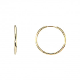 Créoles Or Jaune 375 Section ronde 0,9mm Diamètre extérieur : 1,1cm