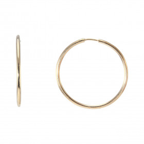 Créoles Or Jaune 375 Section ronde 0,9mm Diamètre extérieur : 1,6cm