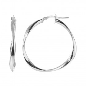 Créoles Torsadées Argent 925 Rhodié 3mm x 33mm Fil ovale torsadé 3mm large Système d attache : charnière Diamètre extérieu...