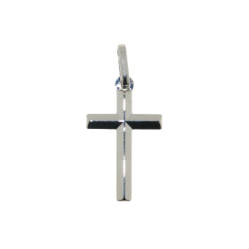 Croix en Or Blanc 750/1000 (Or Creux). Dimensions : 24x12mm