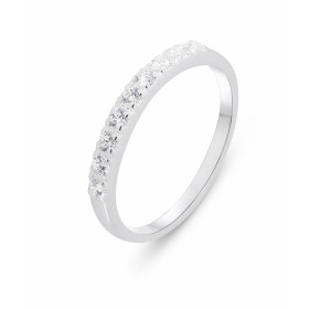  Demi alliance Argent 925 serti 9 oxydes 1,8mm diamètre Largeur monture : 2,5mm 