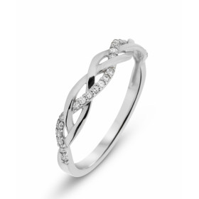 Bague en Or Blanc 750 et Diamants. Cette bague est sertie de 20 diamants totalisant 0,10 carat. La largeur de la bague vue...