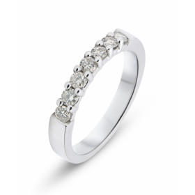  Demi alliance or blanc sertie 7 diamants Poids Diamant : 0,35 carats Qualité Diamant : K i1 