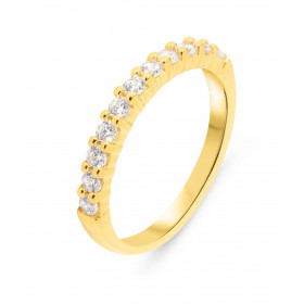 Demi alliance Or Jaune 375 Oxydes zirconium Serti Griffes Demi alliance Or Jaune 375 sertie 11 oxydes zirconium ronds 2,5 ...