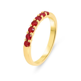  Demi Alliance Or Jaune Rubis Cette bague est sertie 7 rubis Le diamètre des pierres est 2,2mm Poids Rubis : 0,35 carat Qu...