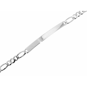 Bracelet identité Argent 925. maille figaro alternée 1.3. Largeur de la maille : 5mm. Longueur du bracelet : 18cm. Longueu...