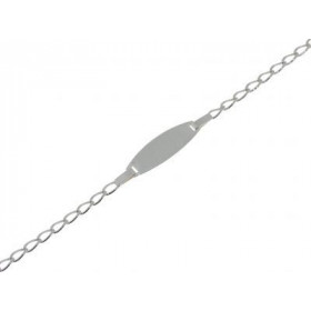  Bracelet Identité Argent 925/1000 pour enfant Plaque 20mm long par 6.6 mm large Maille cheval 2,2mm large Longueur du bra...